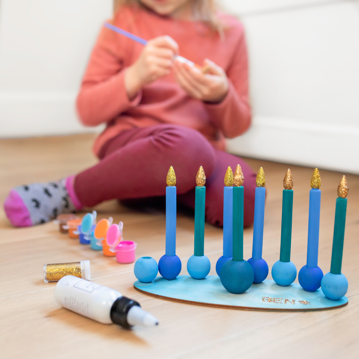 Hanukkah Kits - MY DIY Hanukkah Menorah Kit -Chanukah play menorah craft kit