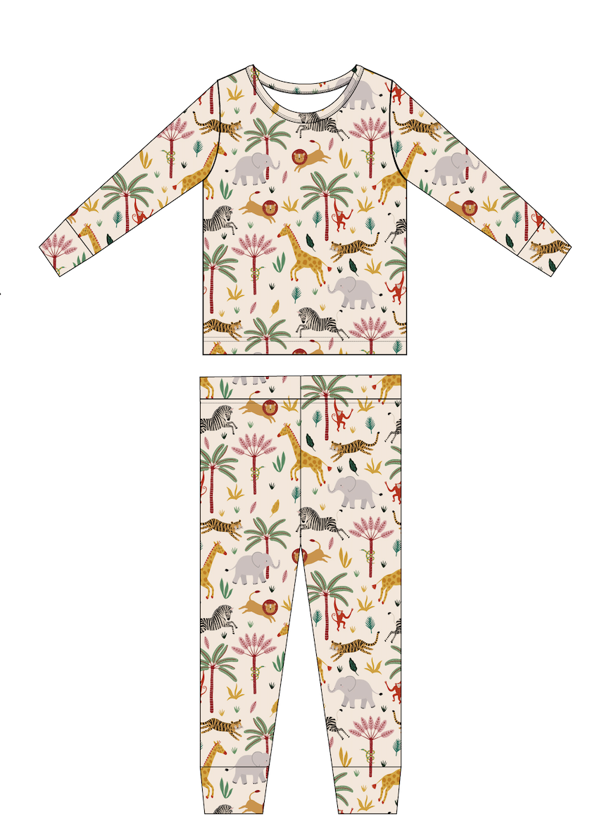 Bird & Bean® - Kids Bamboo Pajamas - Safari