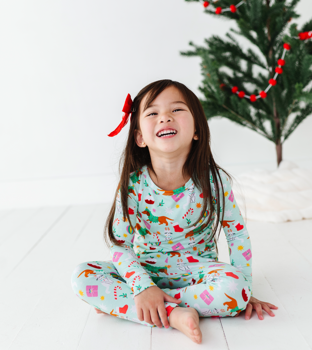 Bird & Bean® - Kids Bamboo Pajamas -Festive Friends Christmas Pajamas