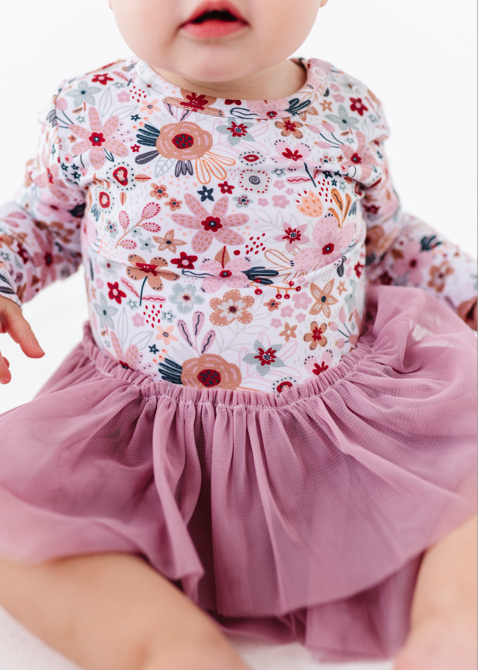 Bird & Bean® - Baby Bamboo Tulle Bodysuit -Fall Clothing Blossom Christmas