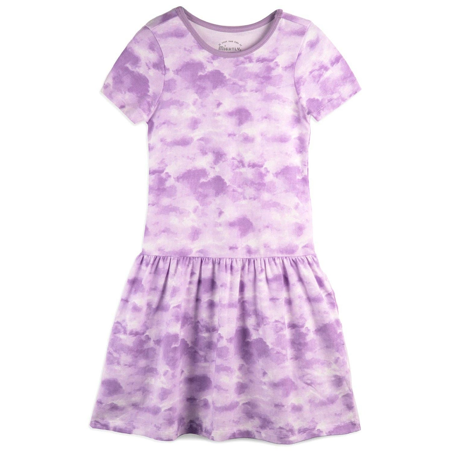 Mightly - Girls Organic Cotton Short Sleeve Drop Waist Dress