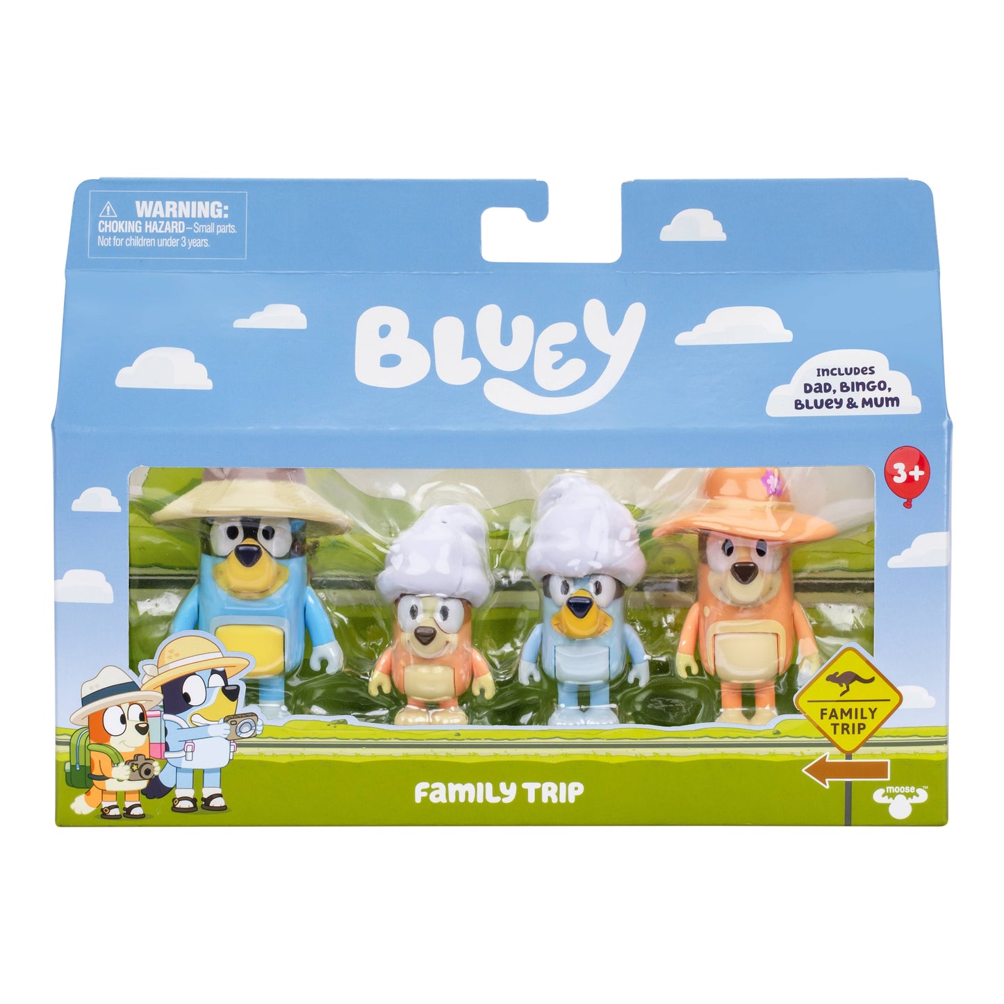 Toysmith - Moose Toys Bluey 4 Pack Figurine Set