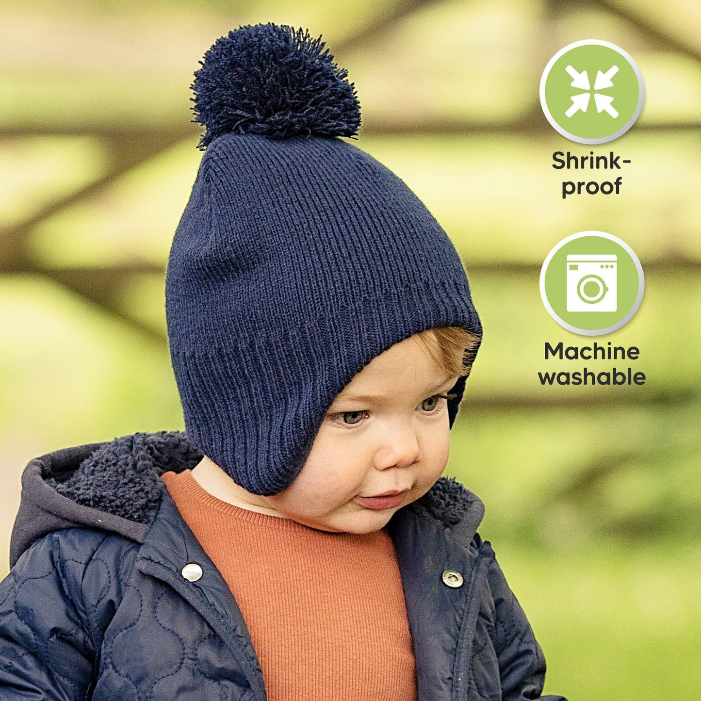 KeaBabies Muff Baby Beanie for Newborn Baby Boys and Girls: Navy