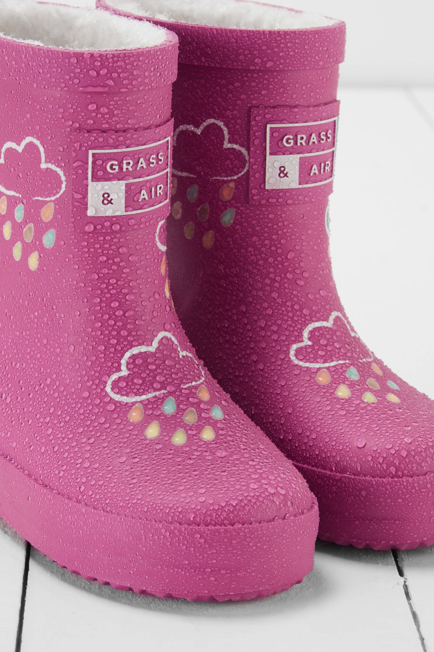 Grass & Air - Colour Changing Kids Wellies - Orchid Pink