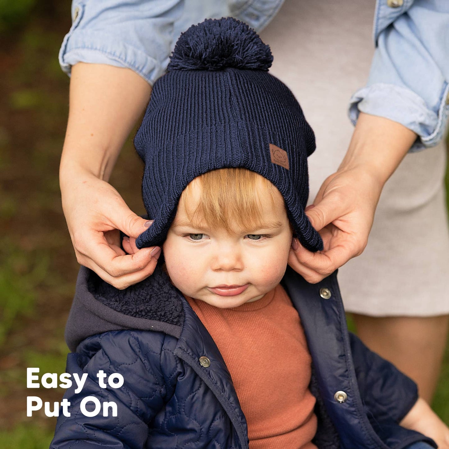 KeaBabies Muff Baby Beanie for Newborn Baby Boys and Girls: Navy