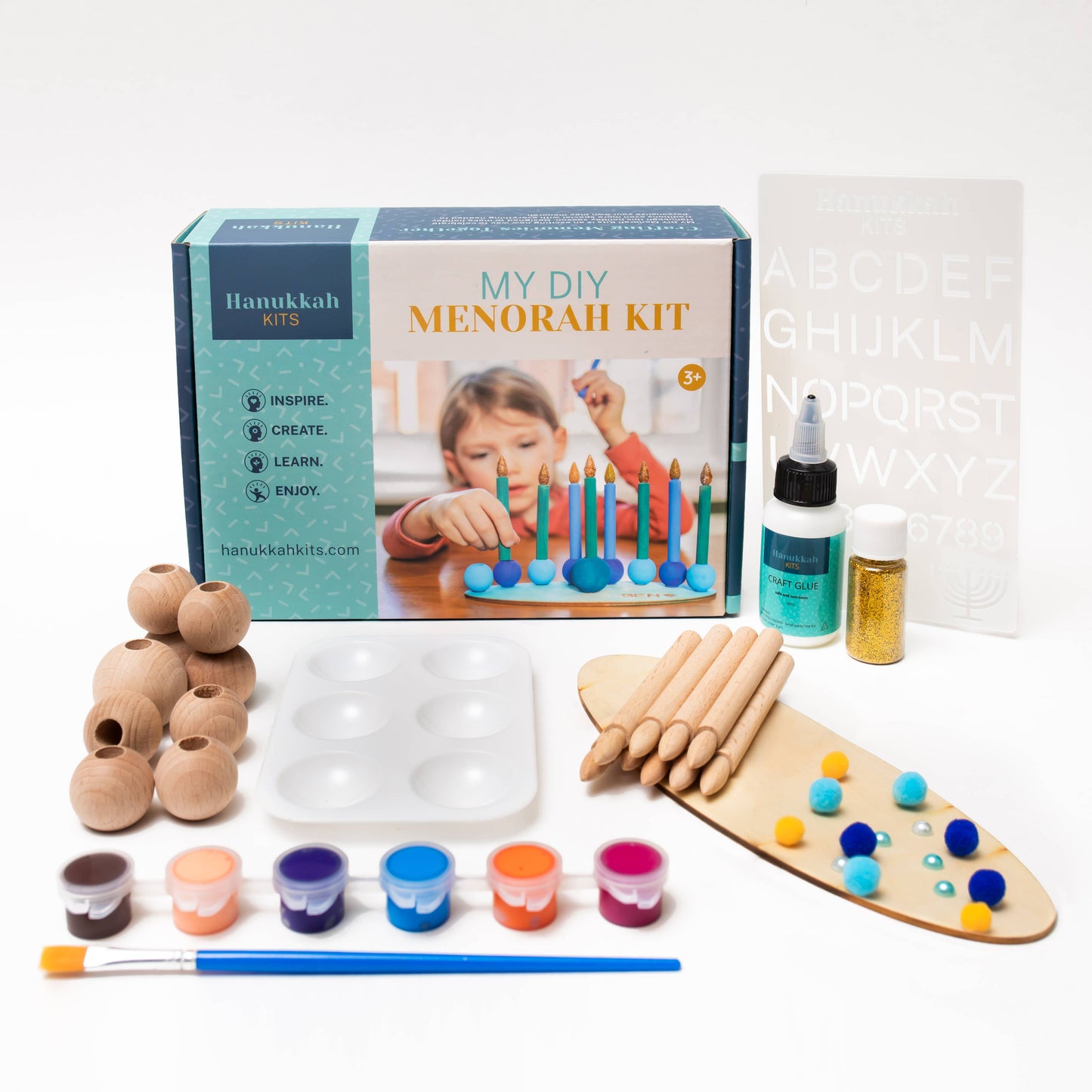 Hanukkah Kits - MY DIY Hanukkah Menorah Kit -Chanukah play menorah craft kit