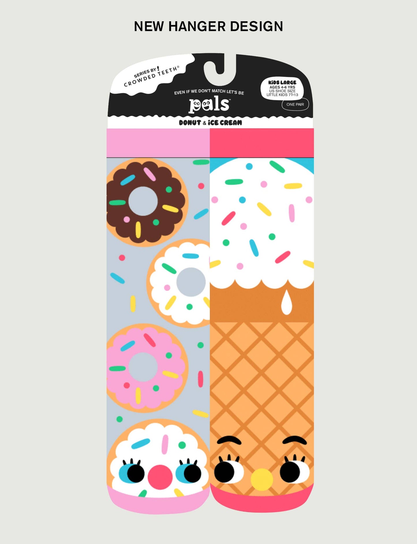 Pals Socks - Donut & Ice Cream Mismatched Non-Slip Kids Socks