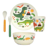 Dinosaurs Eco-Friendly Bamboo Dinnerware Set