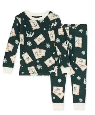 Burt's Bees Baby Letters to Santa Tee and Pant PJ Set- Big Kid