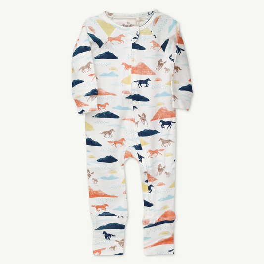 Oliver and Rain; Horse Print Footless Onesie; RS22S2222