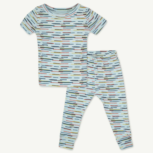 2-Pack Pajama Set in Blue Broken Stripe- Baby