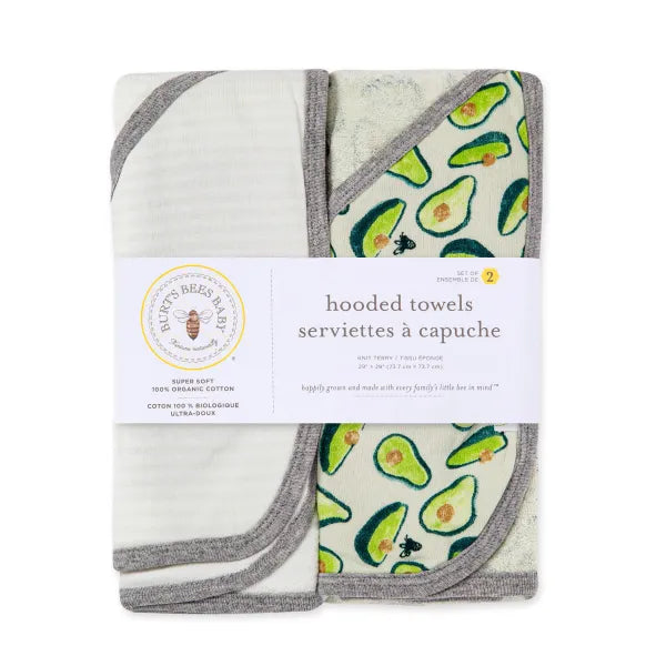 Burt's Bees Baby Avo-Crazy Organic Cotton Hooded Towels 2-Pack