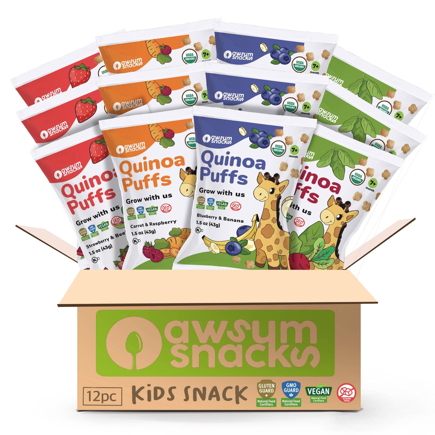 Awsum Snacks - Awsum Snacks Superfood Baby Puffs - Variety Box - 4 Flavors