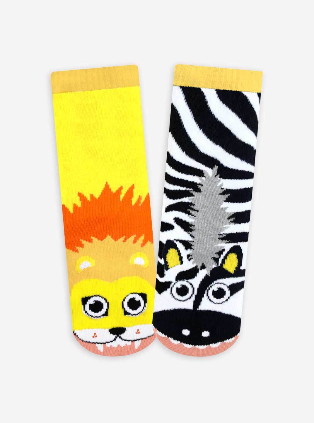Pals Socks - Lion & Zebra Mismatched Kids Socks