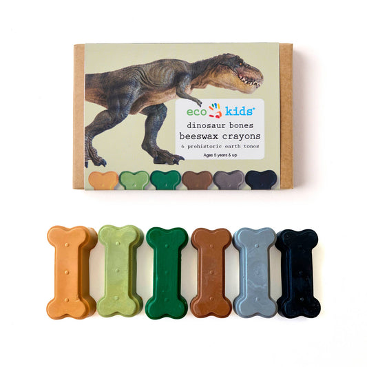 eco-kids - beeswax crayons - dinosaur bone - case