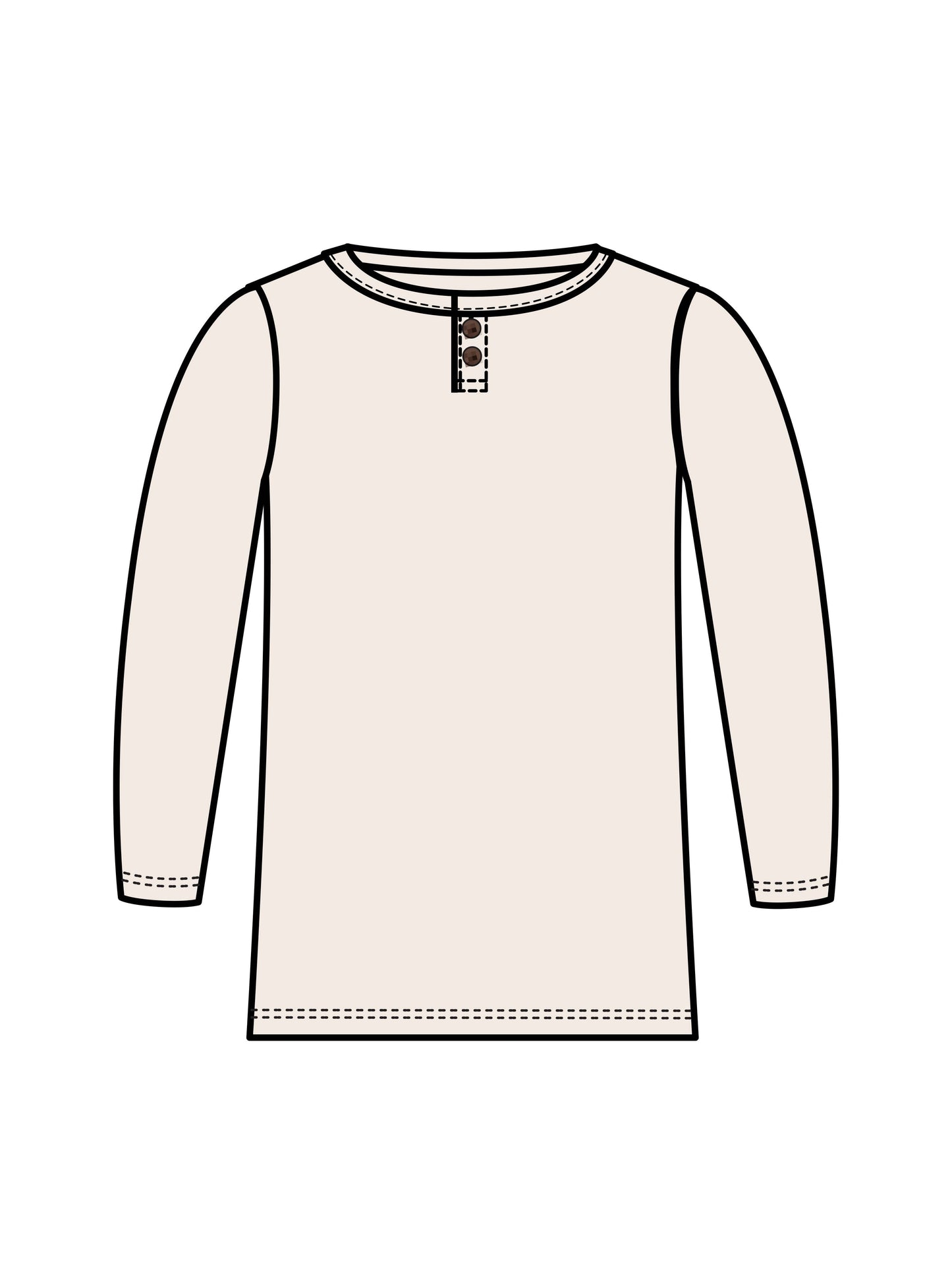 Organic Baby and Kids Reef Henley Long Sleeve - Ivory