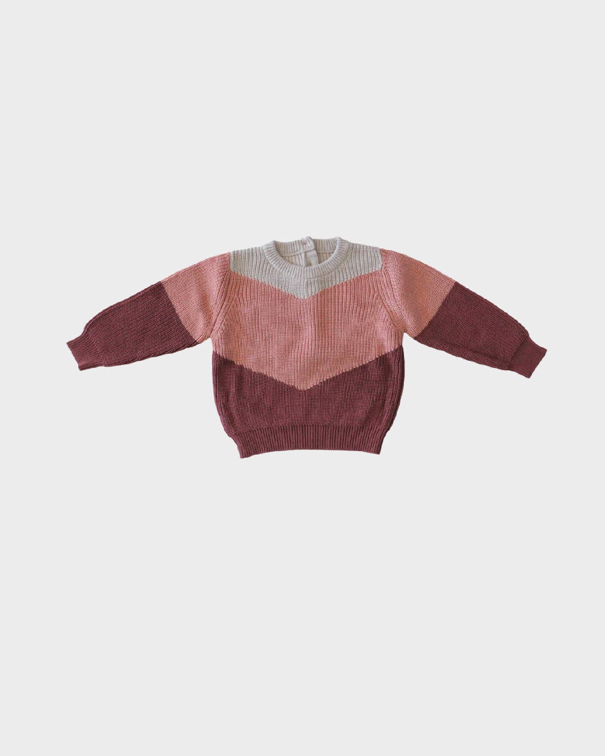 F23 D2: Tri-Color Knit Sweater in Berry