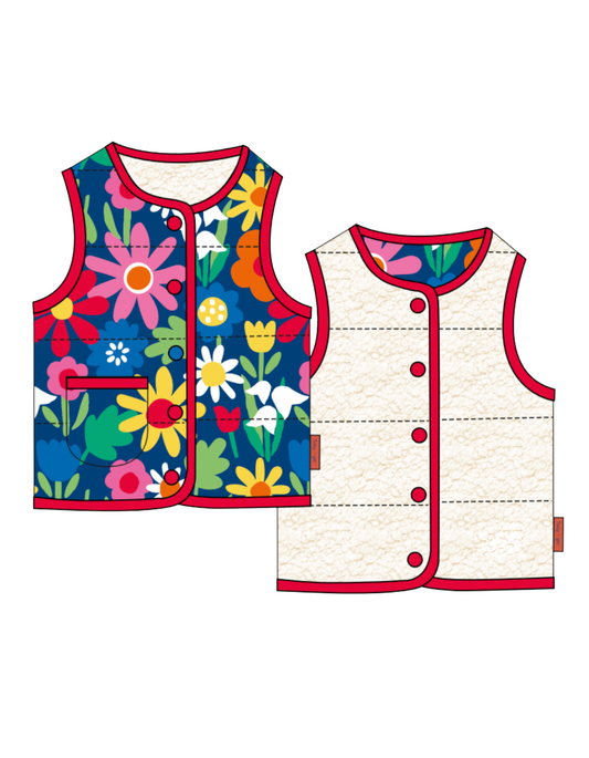 Toby Tiger - Organic Bold Floral Reversible Vest
