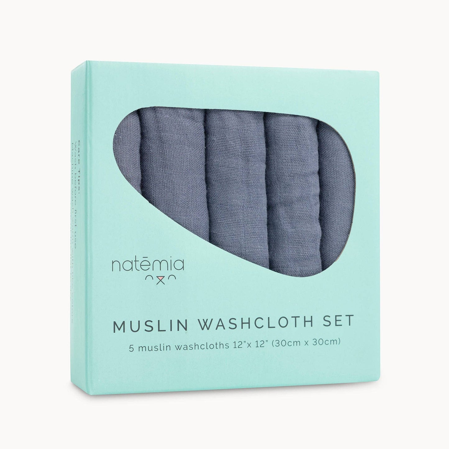 Natemia - Ultra Soft Muslin Bamboo Washcloths- 5 Pack