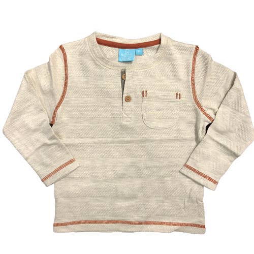 Bear Camp - Textured Stripe Henley - Toddler & Small Boys