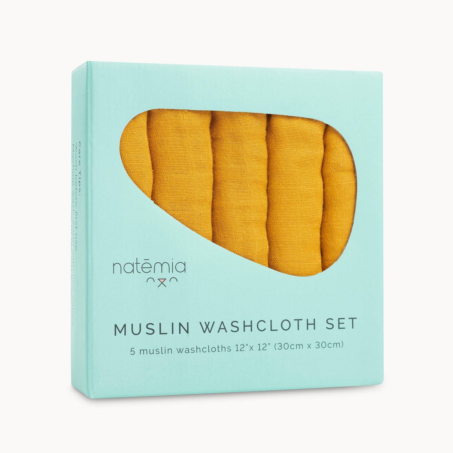 Natemia - Ultra Soft Muslin Bamboo Washcloths- 5 Pack