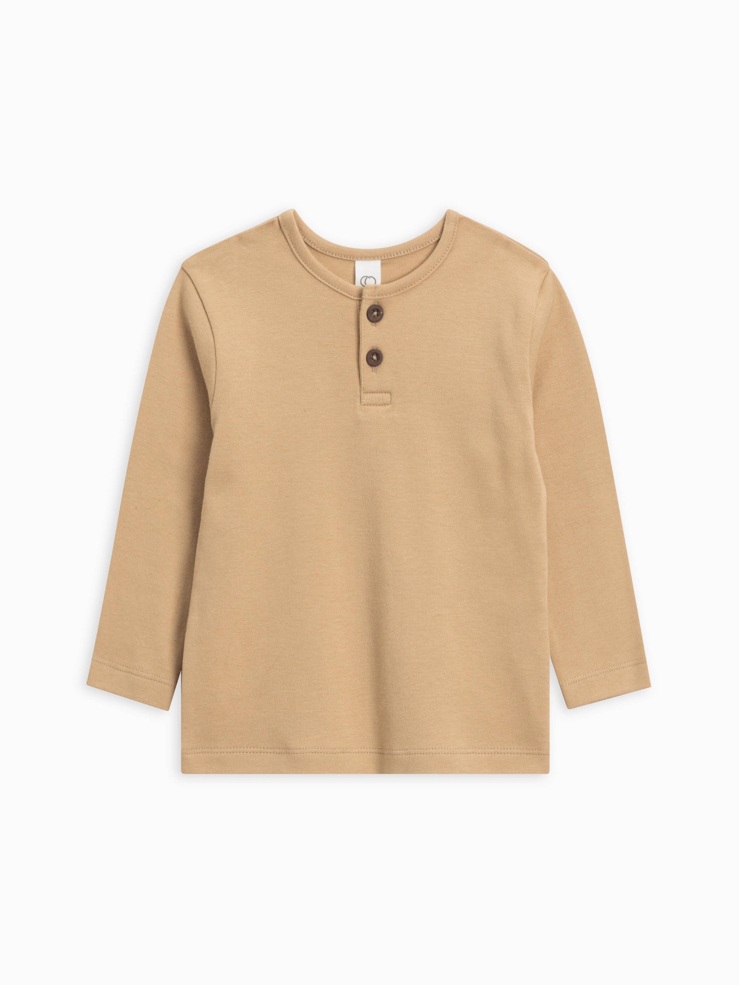 Organic Baby and Kids Reef Henley Long Sleeve - Latte