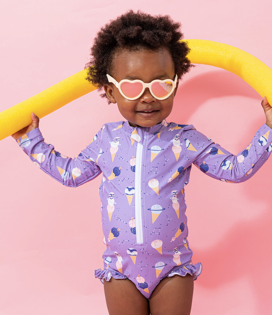 Bird & Bean® - Kids + Baby Swimsuit Rash Guard  - Ice Cream Constellation
