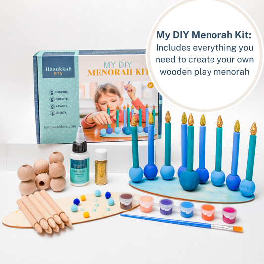 Hanukkah Kits - MY DIY Hanukkah Menorah Kit -Chanukah play menorah craft kit