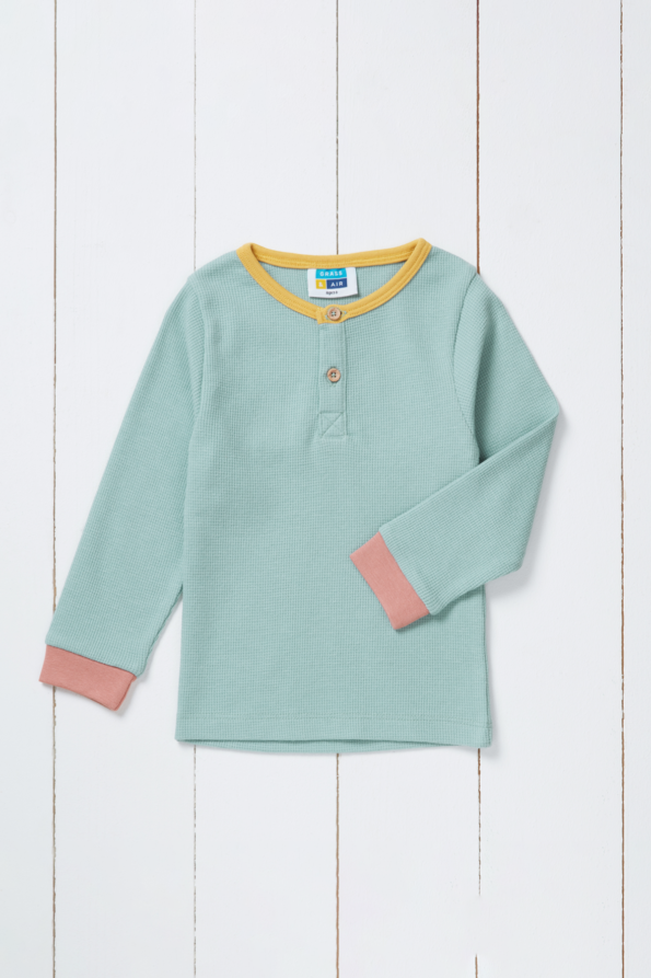 Grass & Air - Recycled Long Sleeve Waffle Top - Pistachio