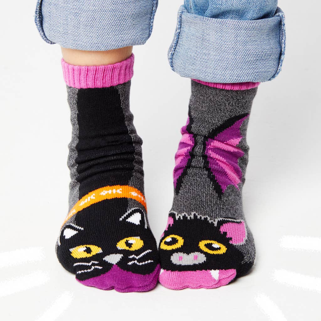 Pals Socks - Halloween Bat & Black Cat Kids Socks (Limited Edition)