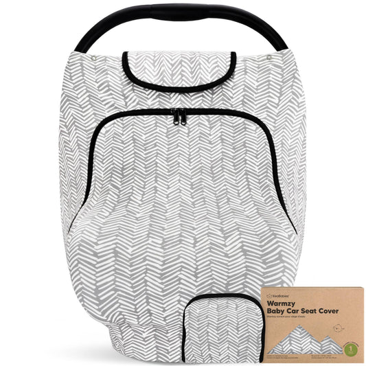 KeaBabies - KeaBabies Warmzy Baby Carseat Cover (Herringbone)