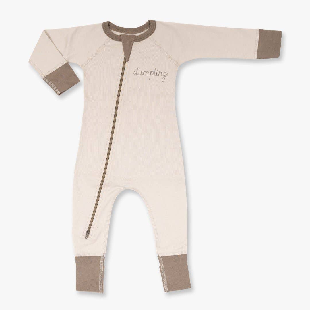 Sapling Child - Oatmeal Dumpling Baby Zip Romper