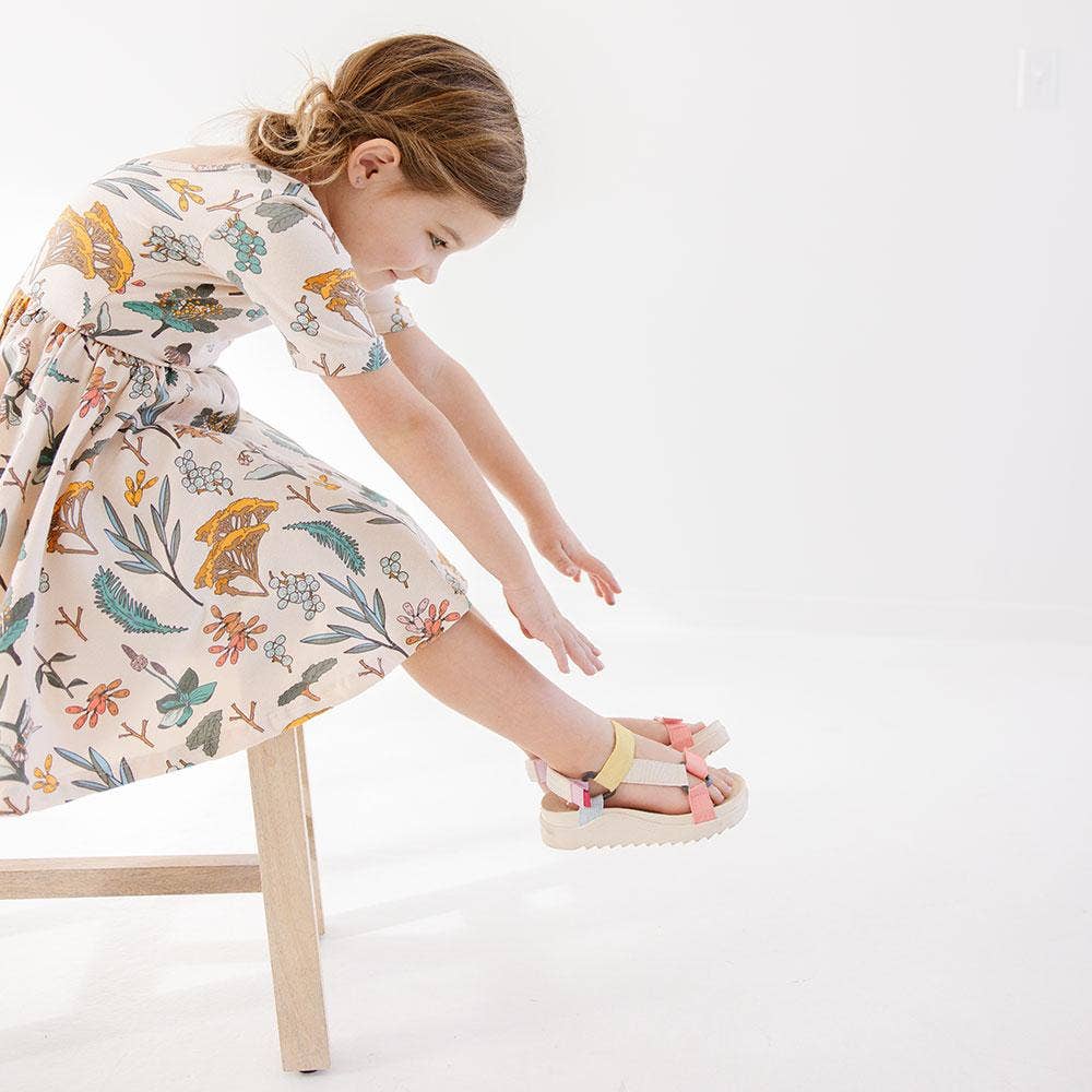 Alice + Ames - THE SHORT SLEEVE BALLET DRESS IN HERBAL STUDY