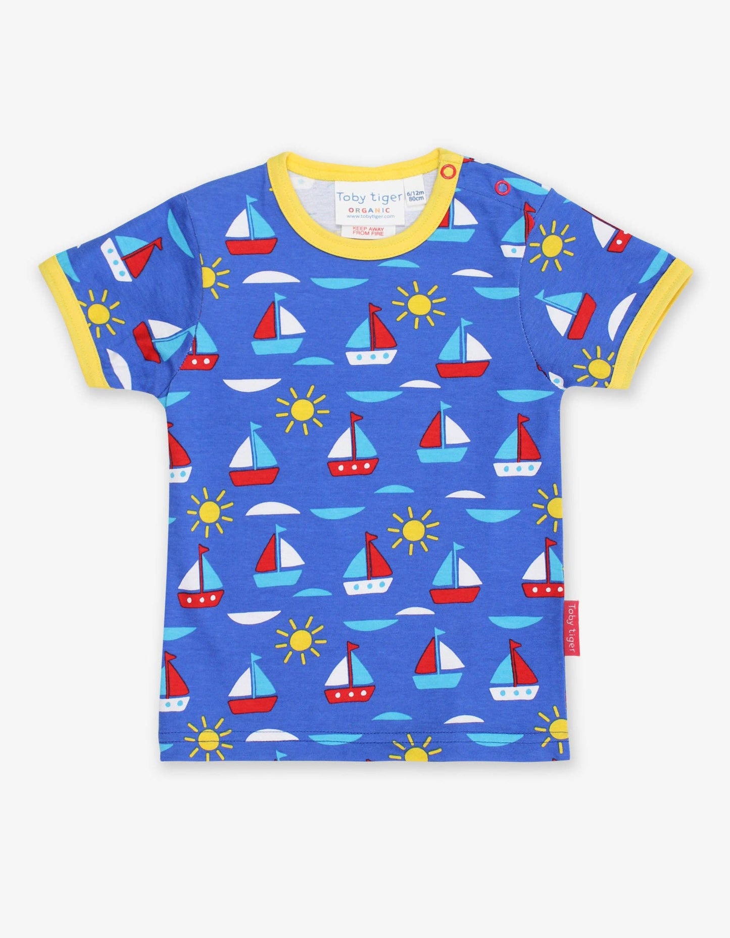 Toby Tiger - Organic Boat Print T-Shirt - Tee