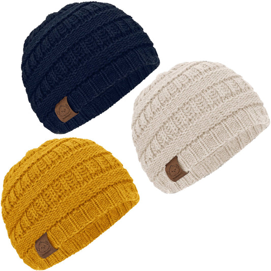 KeaBabies 3-Pack Warmzy Baby Beanies (Sunshine, M)