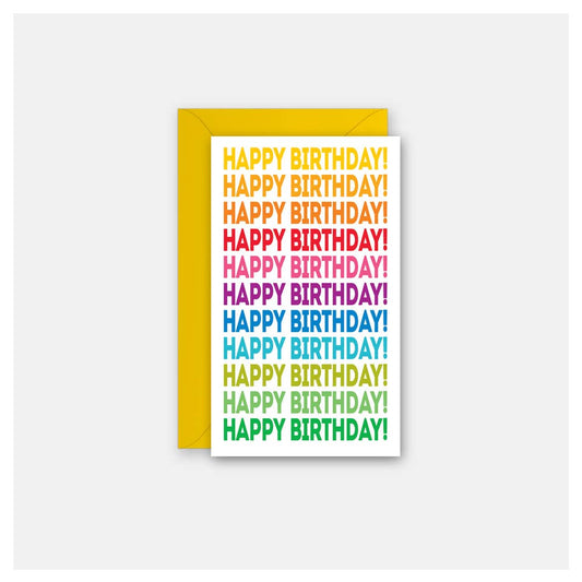 Rock Scissor Paper - Rainbow Birthday Repeat - Gift Enclosure Card