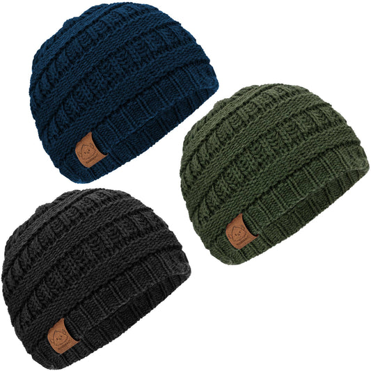 KeaBabies - KeaBabies 3-Pack Warmzy Baby Beanies (Urban, S)