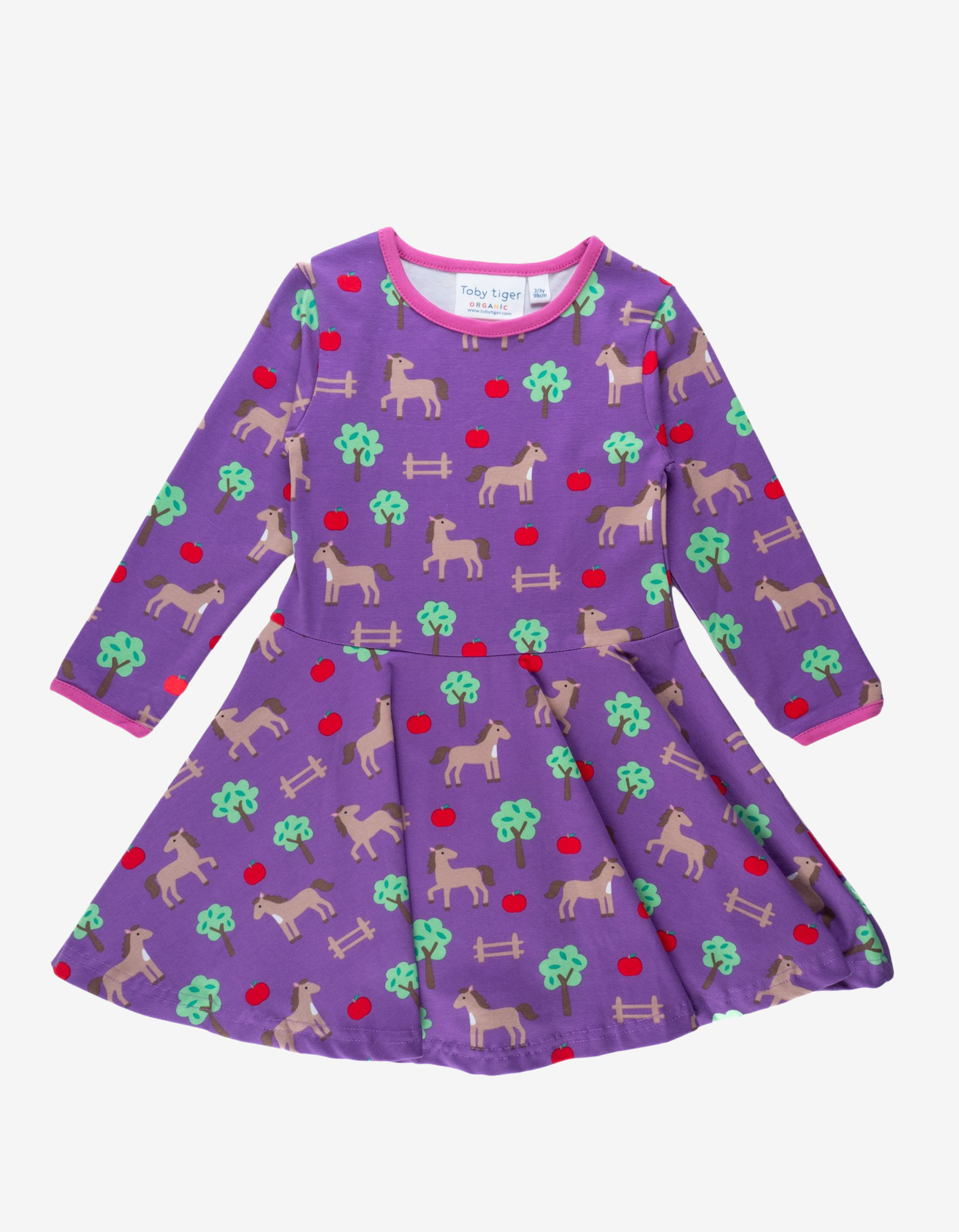 Toby Tiger - Organic Horse Print Skater Dress