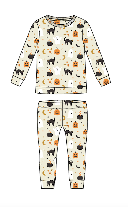 Bird & Bean® - Kids Halloween Bamboo Pajamas - Spooky Halloween Fun
